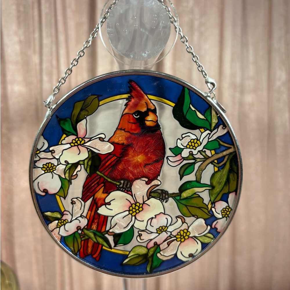 Amia Stained Glass Cardinal Suncatcher